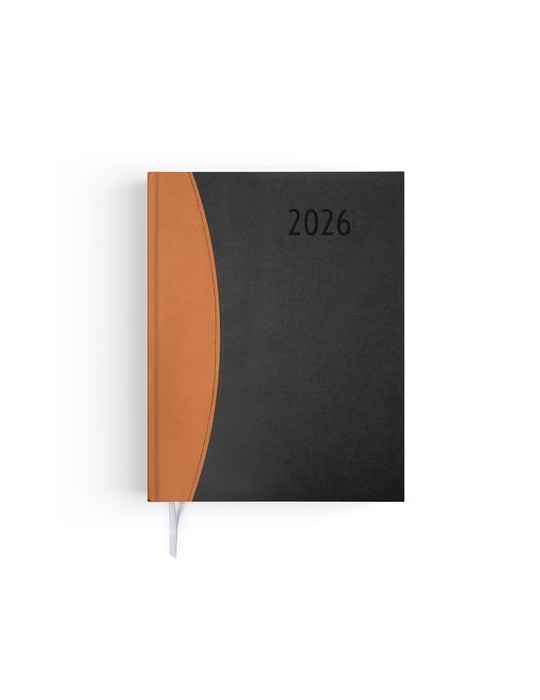 AGENDA EMBOITE PRESTIGE 2026 - MINI 90 x 165 mm - COUVERTURE ANTHRACITE - SANS MARQUAGE