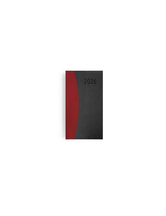AGENDA EMBOITE PRESTIGE 2026 - MINI 90 x 165 mm - COUVERTURE ANTHRACITE - SANS MARQUAGE