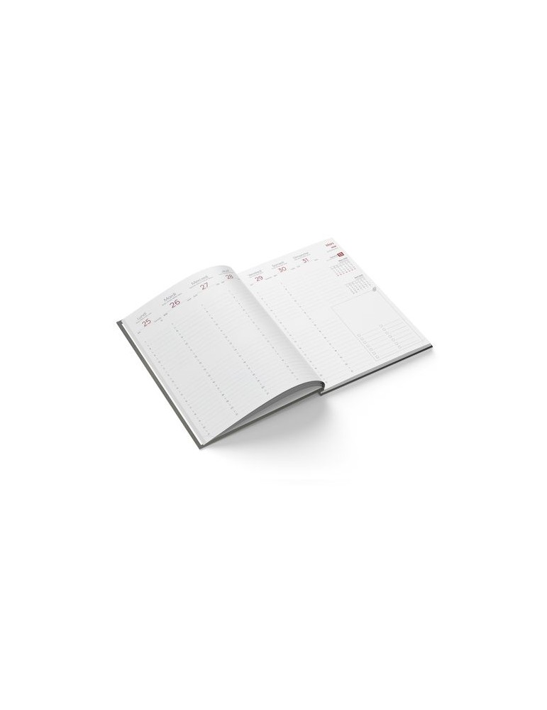 AGENDA EMBOITE PRESTIGE 2026 - MINI 90 x 165 mm - COUVERTURE ANTHRACITE - SANS MARQUAGE