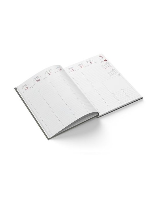 AGENDA EMBOITE PRESTIGE 2026 - MINI 90 x 165 mm - COUVERTURE ANTHRACITE - SANS MARQUAGE
