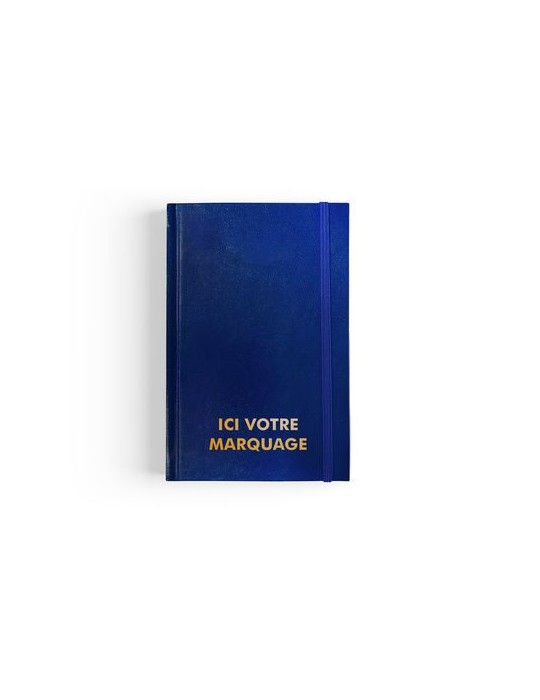 CARNET DE CHANTIER 2026 - 90 x 140 mm - COUVERTURE BLEUE SANS MARQUAGE - 192 PAGES QUADRILLEES - ELASTIQUE DE FERMETURE