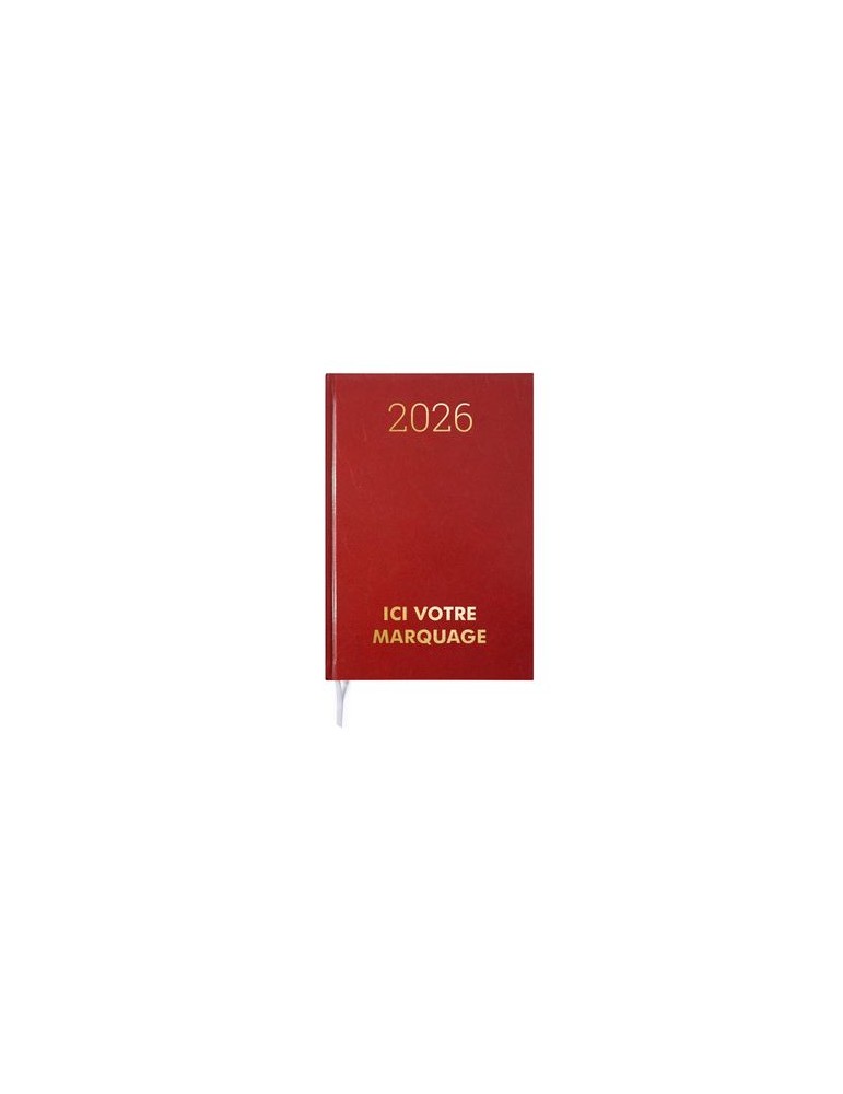 AGENDA CARRE 1 JOUR EMBOITE 2026 - 145 x 215 mm - COUVERTURE BORDEAUX SANS MARQUAGE