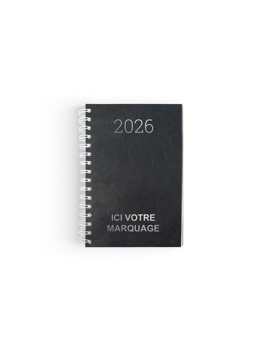 AGENDA CARRE 1 JOUR EMBOITE 2026 - 145 x 215 mm - COUVERTURE BORDEAUX SANS MARQUAGE
