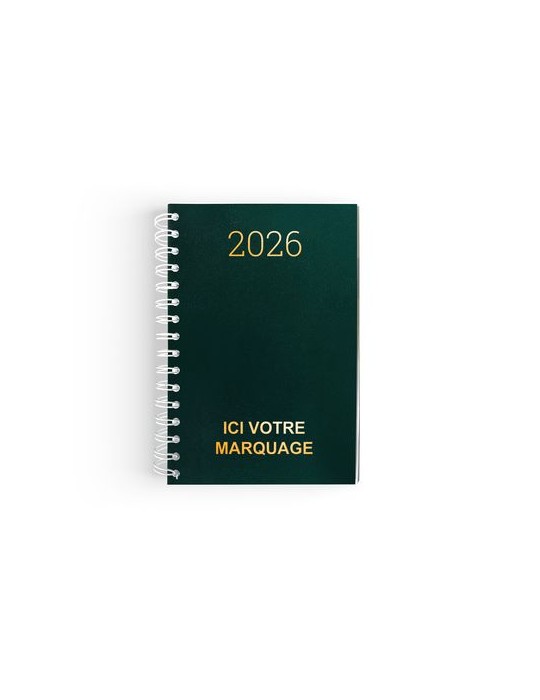 AGENDA CARRE 1 JOUR EMBOITE 2026 - 145 x 215 mm - COUVERTURE BORDEAUX SANS MARQUAGE