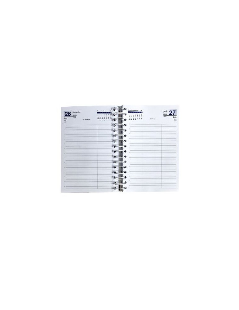 AGENDA CARRE 1 JOUR EMBOITE 2026 - 145 x 215 mm - COUVERTURE BORDEAUX SANS MARQUAGE