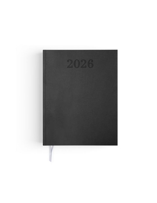 AGENDA EMBOITE PREMIUM 2026 - MINI 90 x 165 mm - COUVERTURE ANTHRACITE - SANS MARQUAGE