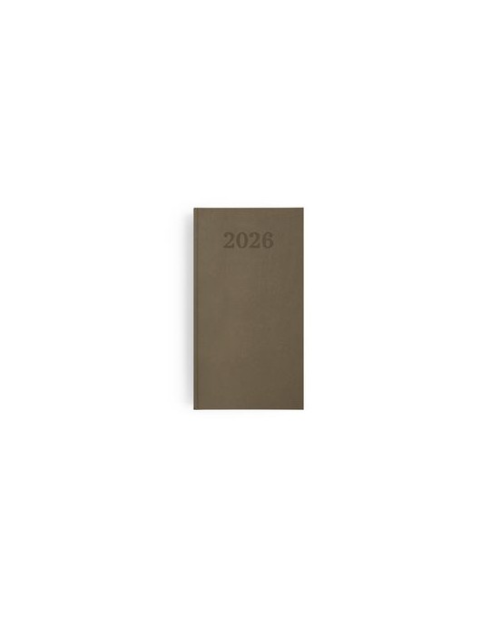 AGENDA EMBOITE PREMIUM 2026 - MINI 90 x 165 mm - COUVERTURE ANTHRACITE - SANS MARQUAGE