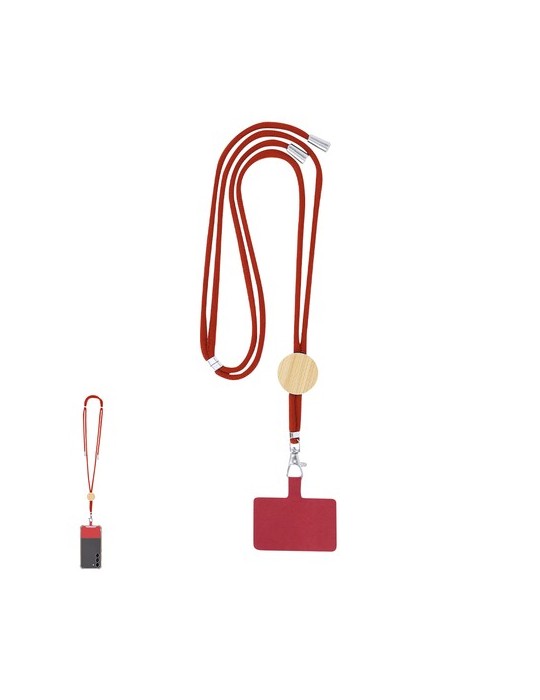 Lanyard Support Thorne Matières : bambou Couleurs : bleu impression haute définition