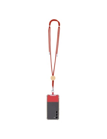 Lanyard Support Thorne Matières : bambou Couleurs : blanc marquage couleur éclatante