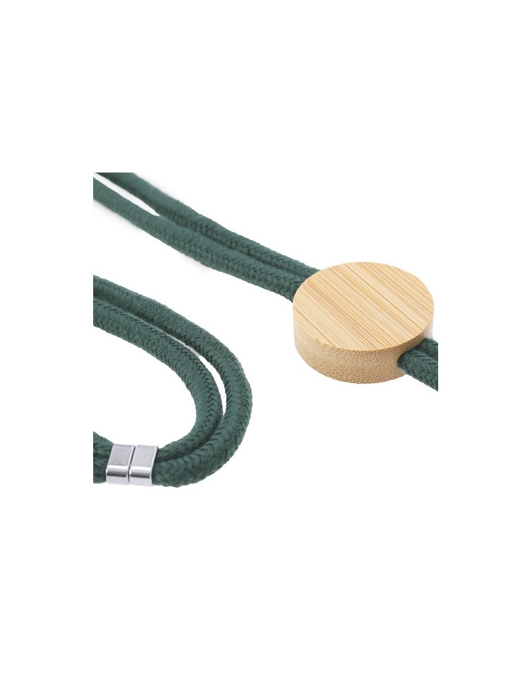 Lanyard Support Thorne Matières : bambou Couleurs : vert foncé personnalisation sur mesure