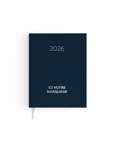 AGENDA EMBOITE NATUREL 2026 - MINI 90 x 165 mm - COUVERTURE BLEUE NUIT - SANS MARQUAGE Couleurs : bleu nuit 2