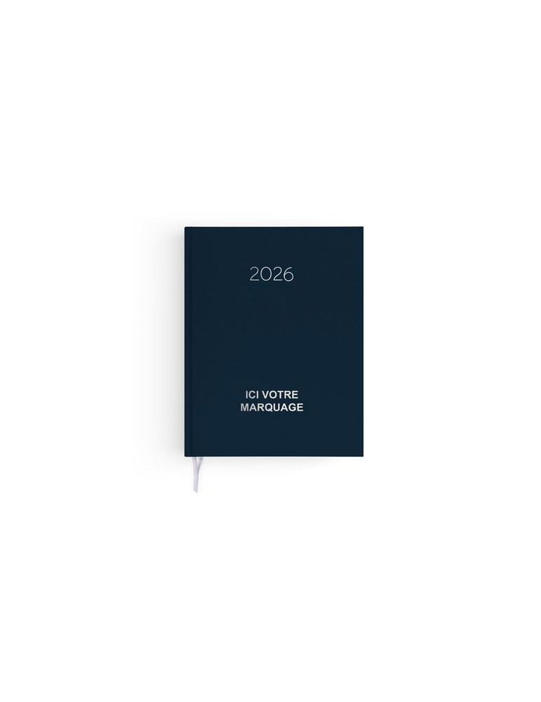 AGENDA EMBOITE NATUREL 2026 - MINI 90 x 165 mm - COUVERTURE BLEUE NUIT - SANS MARQUAGE