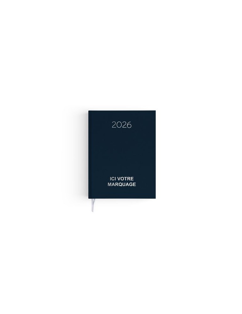 AGENDA EMBOITE NATUREL 2026 - MINI 90 x 165 mm - COUVERTURE BLEUE NUIT - SANS MARQUAGE