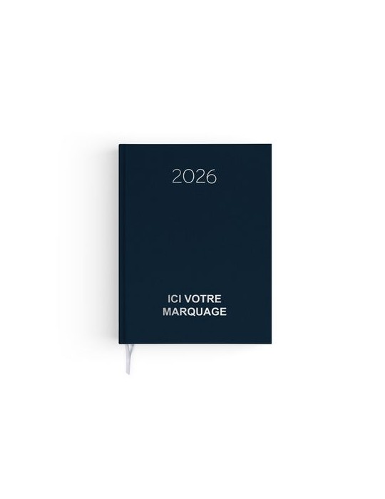 AGENDA EMBOITE NATUREL 2026 - MINI 90 x 165 mm - COUVERTURE BLEUE NUIT - SANS MARQUAGE