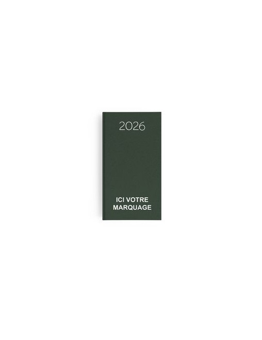 AGENDA EMBOITE NATUREL 2026 - MINI 90 x 165 mm - COUVERTURE BLEUE NUIT - SANS MARQUAGE