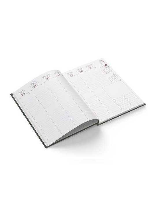 AGENDA EMBOITE NATUREL 2026 - MINI 90 x 165 mm - COUVERTURE BLEUE NUIT - SANS MARQUAGE