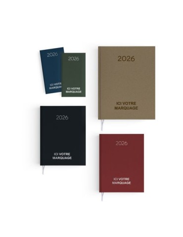 AGENDA EMBOITE NATUREL 2026 - MINI 90 x 165 mm - COUVERTURE BLEUE NUIT - SANS MARQUAGE 2