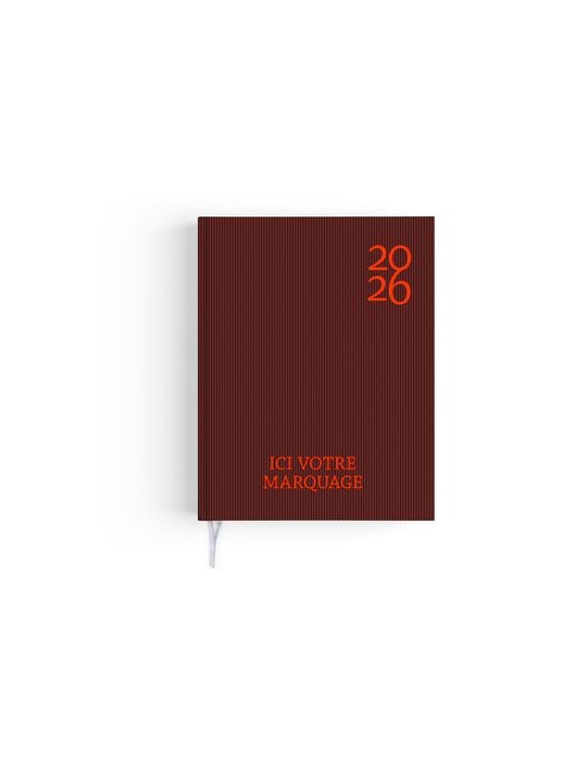 AGENDA EMBOITE HARMONIE 2026 - MINI 90 x 165 mm - COUVERTURE KAKI AVEC PELLICULAGE SOFT TOUCH - SANS MARQUAGE