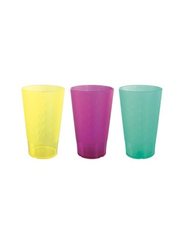 GOBELET PLASTIQUE REUTILISABLE 33 cl - PREMIUM Matières : polypropylène (PP) Couleurs : jaune translucide 2