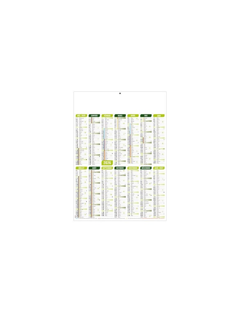 MARIANNE VERT 2026 - MIDI 335 x 430 mm - CC REMBORDE - VERSO FRANCE ROUTIERE - SANS MARQUAGE - IDENTIQUE RECTO VERSO