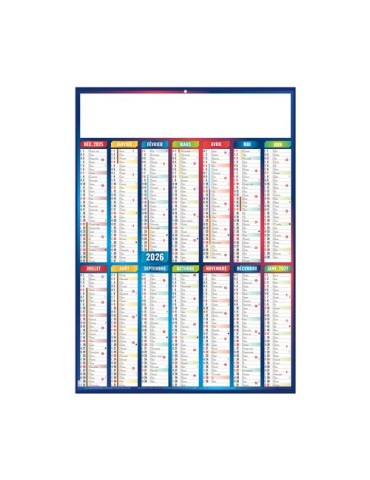 MARIANNE COULEURS 2026 - MIDI 335 x 430 mm - CC REMBORDE - VERSO EUROPE - SANS MARQUAGE - IDENTIQUE RECTO VERSO 2