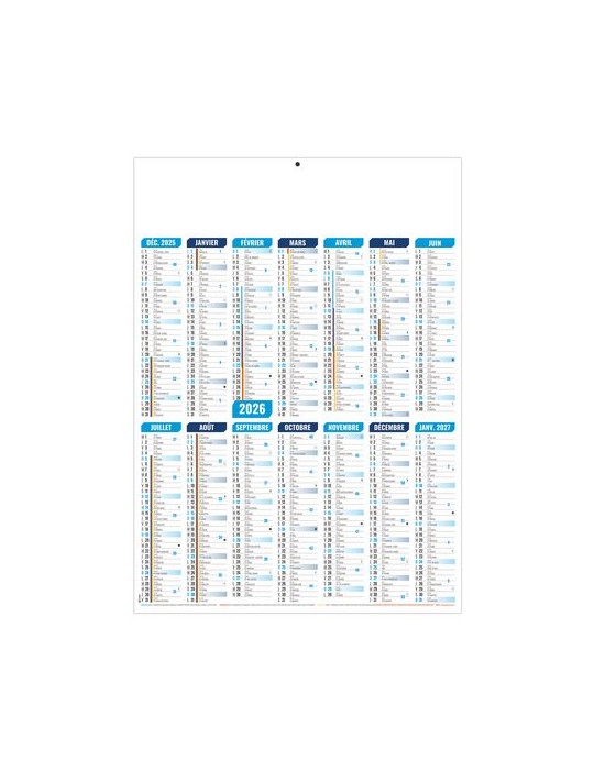 MARIANNE BLEU 2026 - MIDI 335 x 430 mm - CC REMBORDE - VERSO REGIONS - SANS MARQUAGE - IDENTIQUE RECTO VERSO