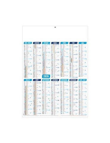 MARIANNE BLEU 2026 - MIDI 335 x 430 mm - CC REMBORDE - VERSO REGIONS - SANS MARQUAGE - IDENTIQUE RECTO VERSO 2