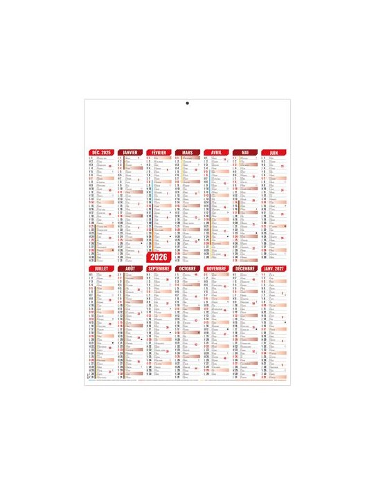 MARIANNE ROUGE 2026 - MIDI 335 x 430 mm - CC REMBORDE - VERSO CUISINE - SANS MARQUAGE - IDENTIQUE RECTO VERSO