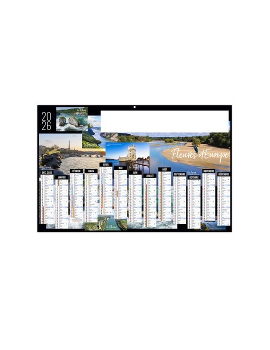 FLUVIAL 2026 - MAXI 650 x 405 mm - LEGER 400G - DOS ECOGESTES - SANS MARQUAGE - 1 TROU EN TETE