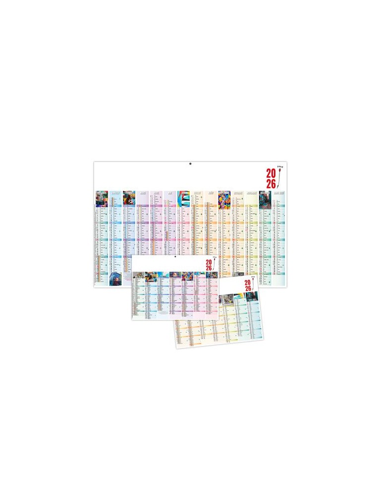 PICTURES 2026 - MAXI 650 x 405 mm - LEGER 400G - DOS FRANCE REGIONS - SANS MARQUAGE - 1 TROU EN TETE