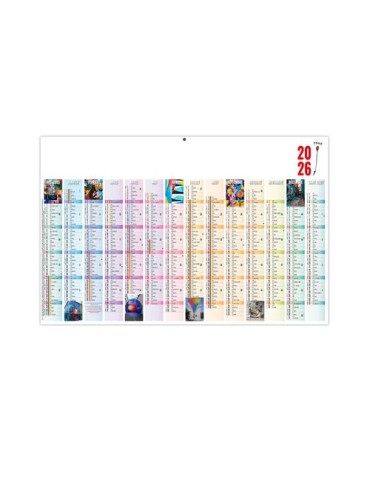 PICTURES 2026 - MAXI 650 x 405 mm - LEGER 400G - DOS FRANCE REGIONS - SANS MARQUAGE - 1 TROU EN TETE cadeau entreprise pas cher