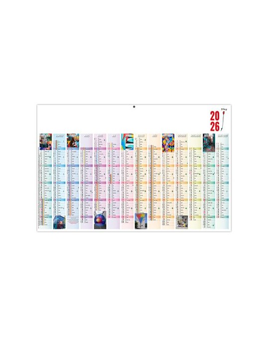 PICTURES 2026 - MAXI 650 x 405 mm - LEGER 400G - DOS FRANCE REGIONS - SANS MARQUAGE - 1 TROU EN TETE