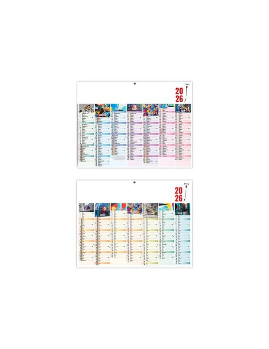 PICTURES 2026 - MAXI 650 x 405 mm - LEGER 400G - DOS FRANCE REGIONS - SANS MARQUAGE - 1 TROU EN TETE