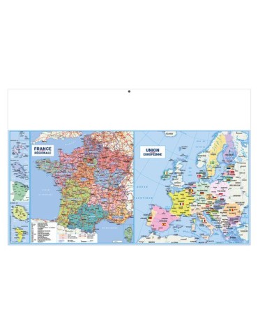 PICTURES 2026 - MAXI 650 x 405 mm - LEGER 400G - DOS FRANCE REGIONS - SANS MARQUAGE - 1 TROU EN TETE goodies publicitaire durabl