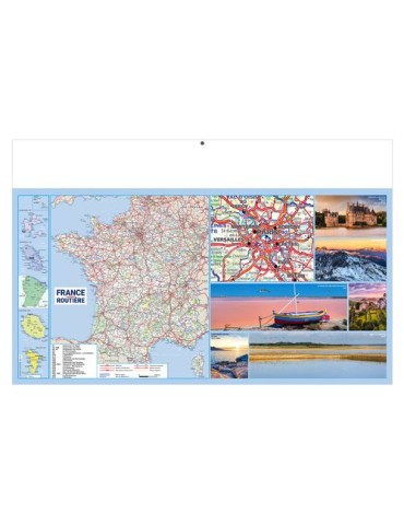 PICTURES 2026 - MAXI 650 x 405 mm - LEGER 400G - DOS FRANCE REGIONS - SANS MARQUAGE - 1 TROU EN TETE goodies publicitaire événem