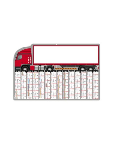 CAMION 2026 - MAXI 650 x 405 mm - LEGER 400G - DOS ECOGESTES - SANS MARQUAGE - 1 TROU EN TETE