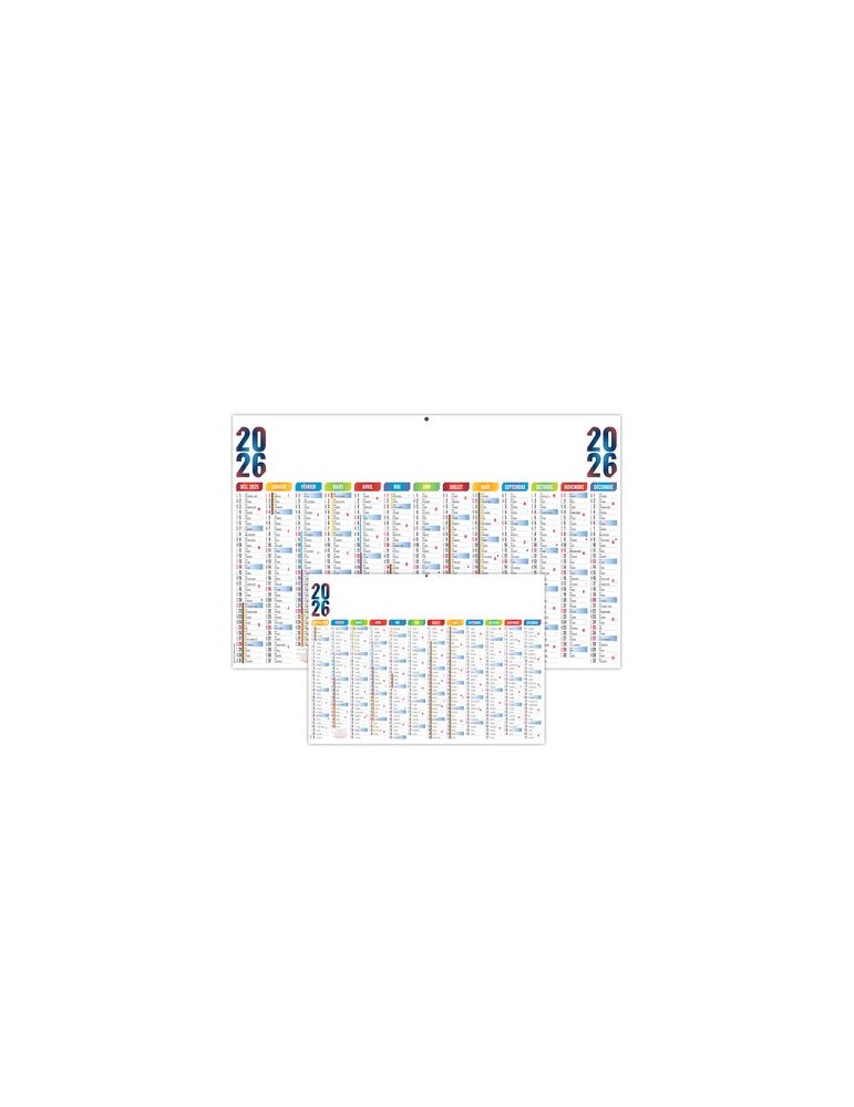 MAXIMILIEN 2026 - MAXI 650 x 405 mm - LEGER 400G - DOS FRANCE REGIONS - SANS MARQUAGE - 1 TROU EN TETE