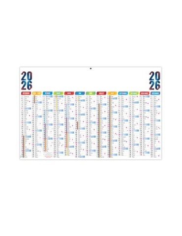 MAXIMILIEN 2026 - MAXI 650 x 405 mm - LEGER 400G - DOS FRANCE REGIONS - SANS MARQUAGE - 1 TROU EN TETE cadeau entreprise pas che
