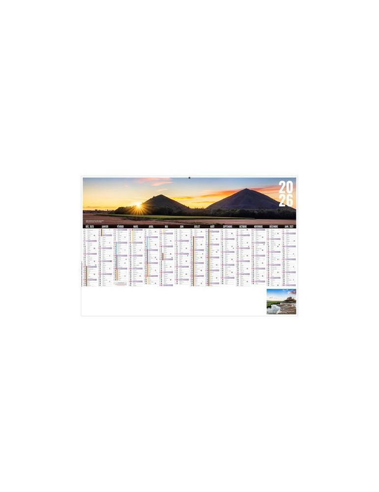 LIBRE CHOIX NORDISTE 2026 - MAXI 650 x 405 mm - LEGER 400G - DOS CUISINE - SANS MARQUAGE - 1 TROU EN TETE