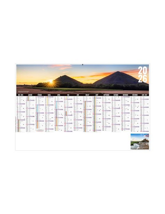 LIBRE CHOIX NORDISTE 2026 - MAXI 650 x 405 mm - LEGER 400G - DOS CUISINE - SANS MARQUAGE - 1 TROU EN TETE