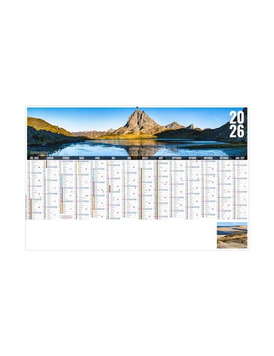 LIBRE CHOIX AQUITAIN 2026 - MAXI 650 x 405 mm - LEGER 400G - DOS CUISINE - SANS MARQUAGE - 1 TROU EN TETE