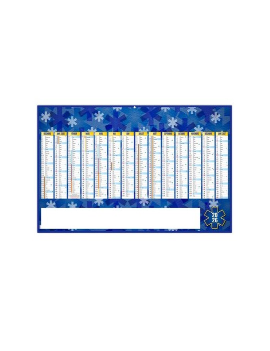 CROIX BLEUE 2026 - MAXI 650 x 405 mm - LEGER 400G - DOS MONDE - SANS MARQUAGE - 1 TROU EN TETE