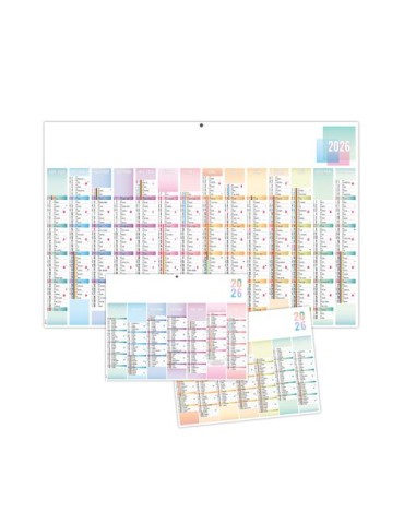 SCO-PASTEL 2026 - MAXI 650 x 405 mm - LEGER 400G - DOS CUISINE - SANS MARQUAGE - 1 TROU EN TETE