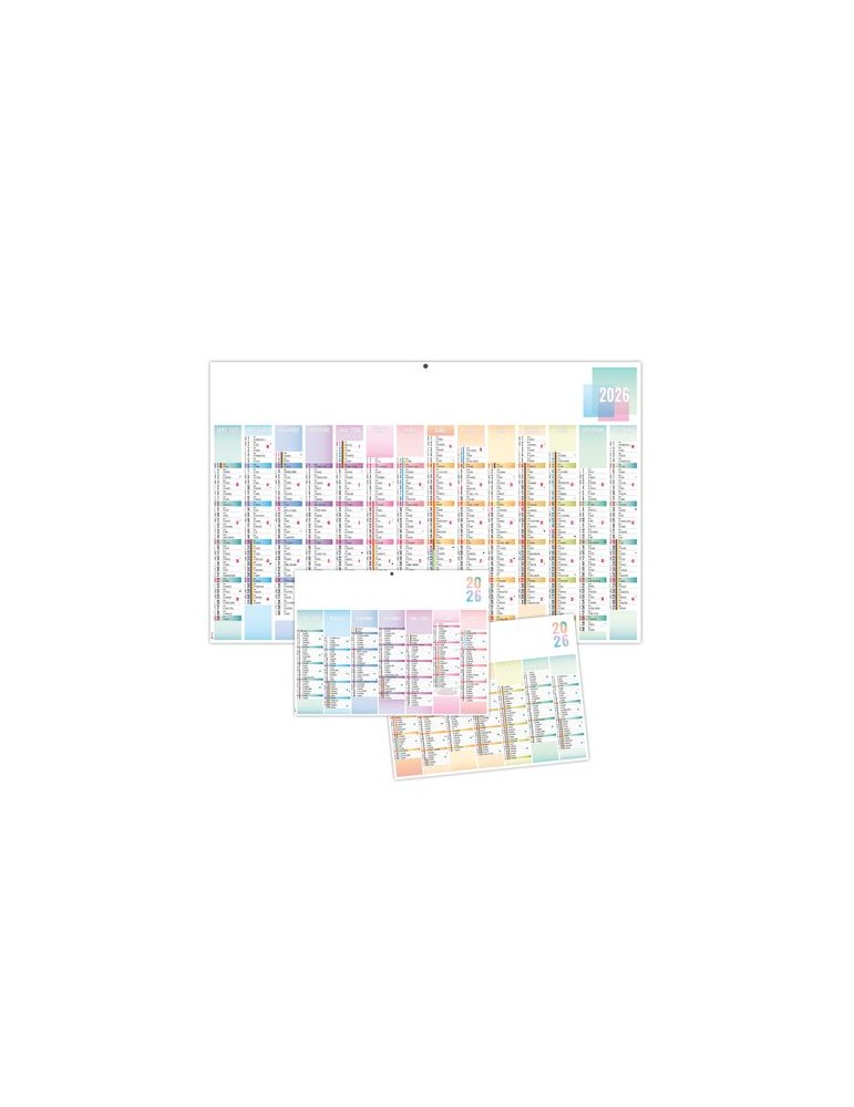 SCO-PASTEL 2026 - MAXI 650 x 405 mm - LEGER 400G - DOS CUISINE - SANS MARQUAGE - 1 TROU EN TETE