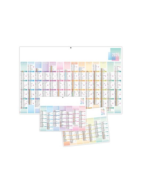 SCO-PASTEL 2026 - MAXI 650 x 405 mm - LEGER 400G - DOS CUISINE - SANS MARQUAGE - 1 TROU EN TETE