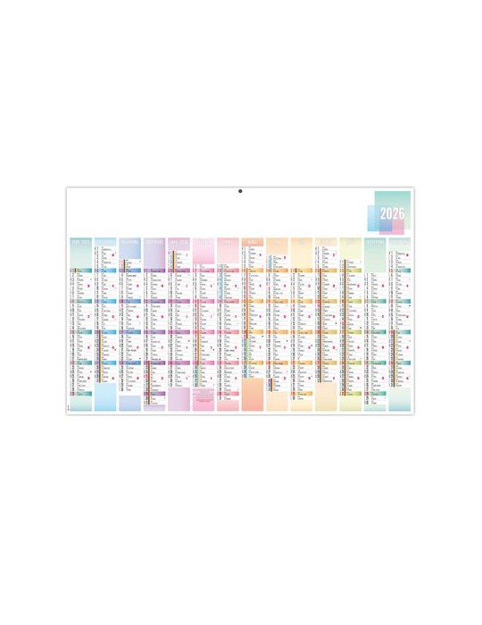 SCO-PASTEL 2026 - MAXI 650 x 405 mm - LEGER 400G - DOS CUISINE - SANS MARQUAGE - 1 TROU EN TETE