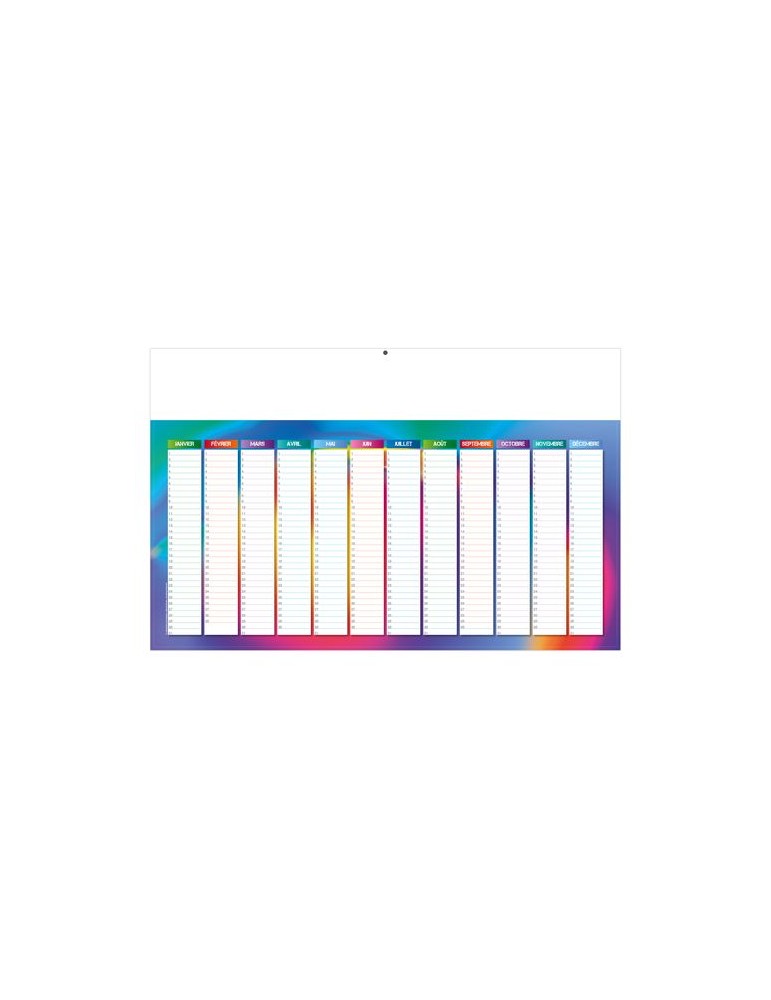 L'EFFAÇABLE 2026 - MAXI 650 x 405 mm - LEGER 400G - DOS BLANC - SANS MARQUAGE - 1 TROU EN TETE