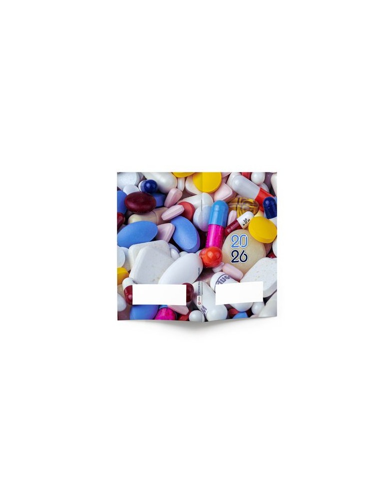 AGENDA ECO POCHE 2026 - THEME PHARMA-1 - 95 x 165 mm - QUINZAINIER 64 PAGES - COUVERTURE 380g QUADRI PAGES 1 ET 4 - PELLICULAGE 