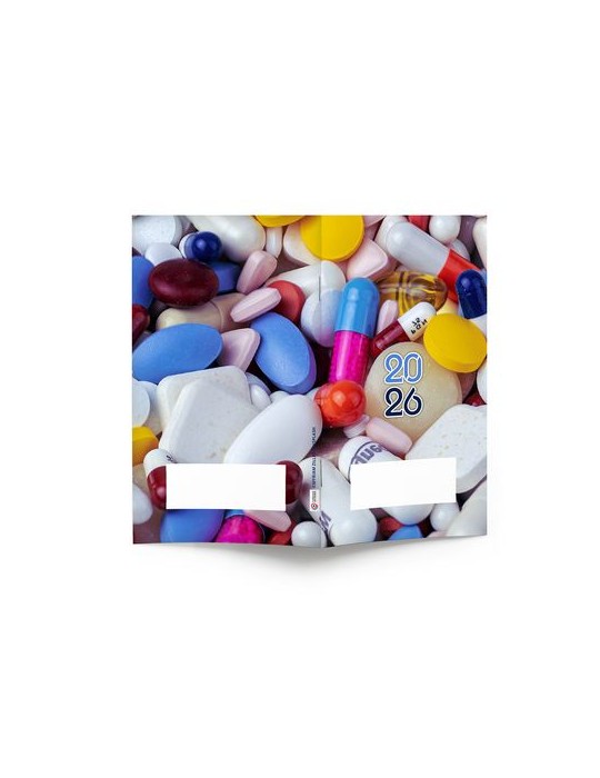 AGENDA ECO POCHE 2026 - THEME PHARMA-1 - 95 x 165 mm - QUINZAINIER 64 PAGES - COUVERTURE 380g QUADRI PAGES 1 ET 4 - PELLICULAGE 