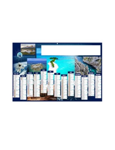 PARADIS TERRESTRES 2026 - MAXI 650 x 405 mm - LEGER 400G - DOS ECOGESTES - SANS MARQUAGE - 1 TROU EN TETE 2